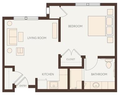 AL_Black Cherry - 1B, 1B - 491 sq. ft.