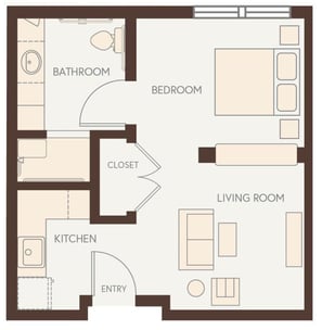 AL_Bur Oak - Suite, 1B - 376 sq. ft.